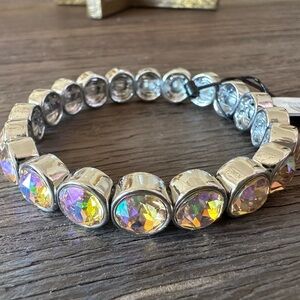 Pretty Silver with Aurora Borealis Stones Stretch Bracelet - NEW from Chico’s